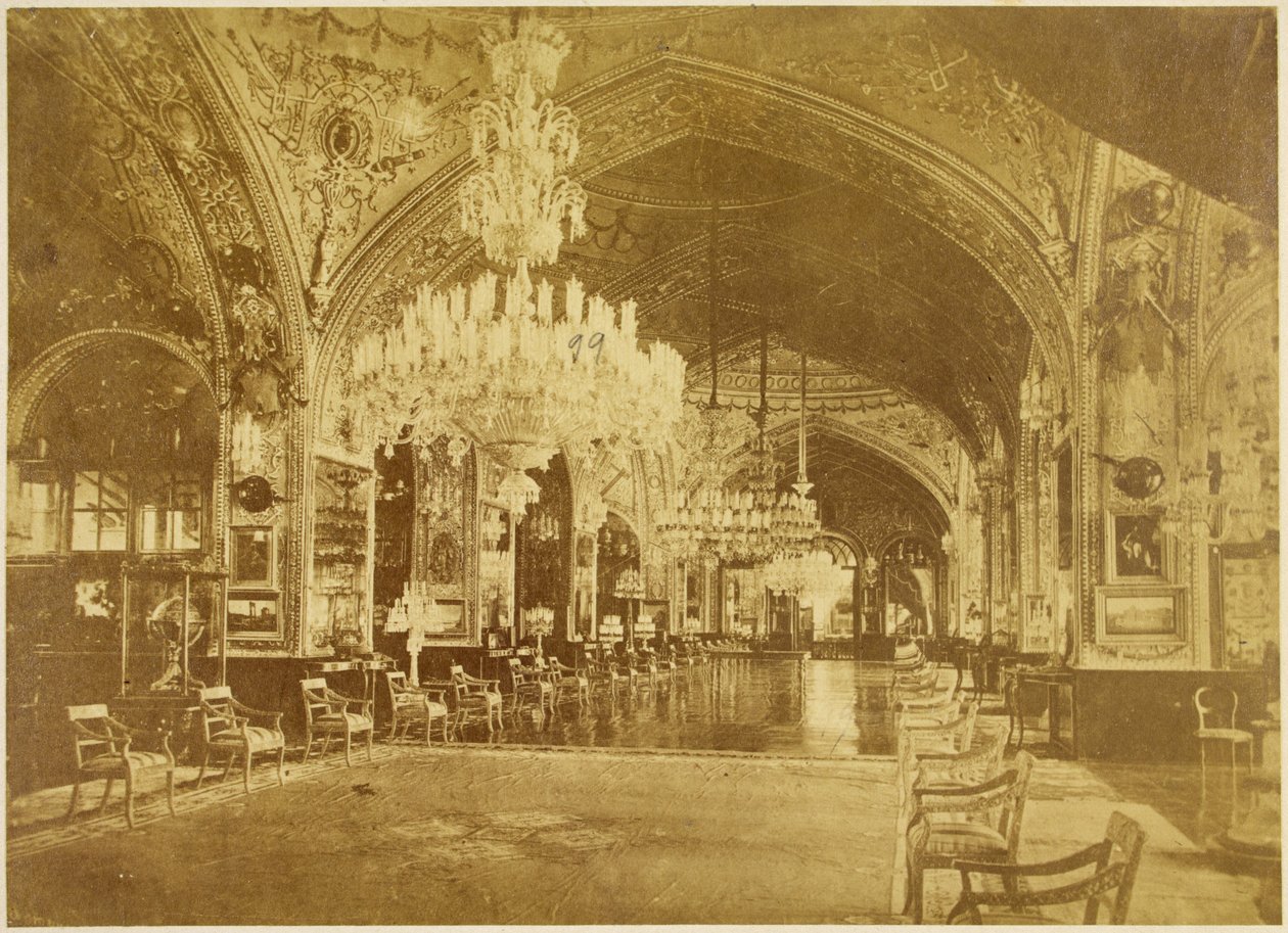 Talar-i Muzeh, auch genannt Talar-i Salam (Audienzhalle), Golestan-Palast, Teheran, 1880-90 von Antoin Sevruguin