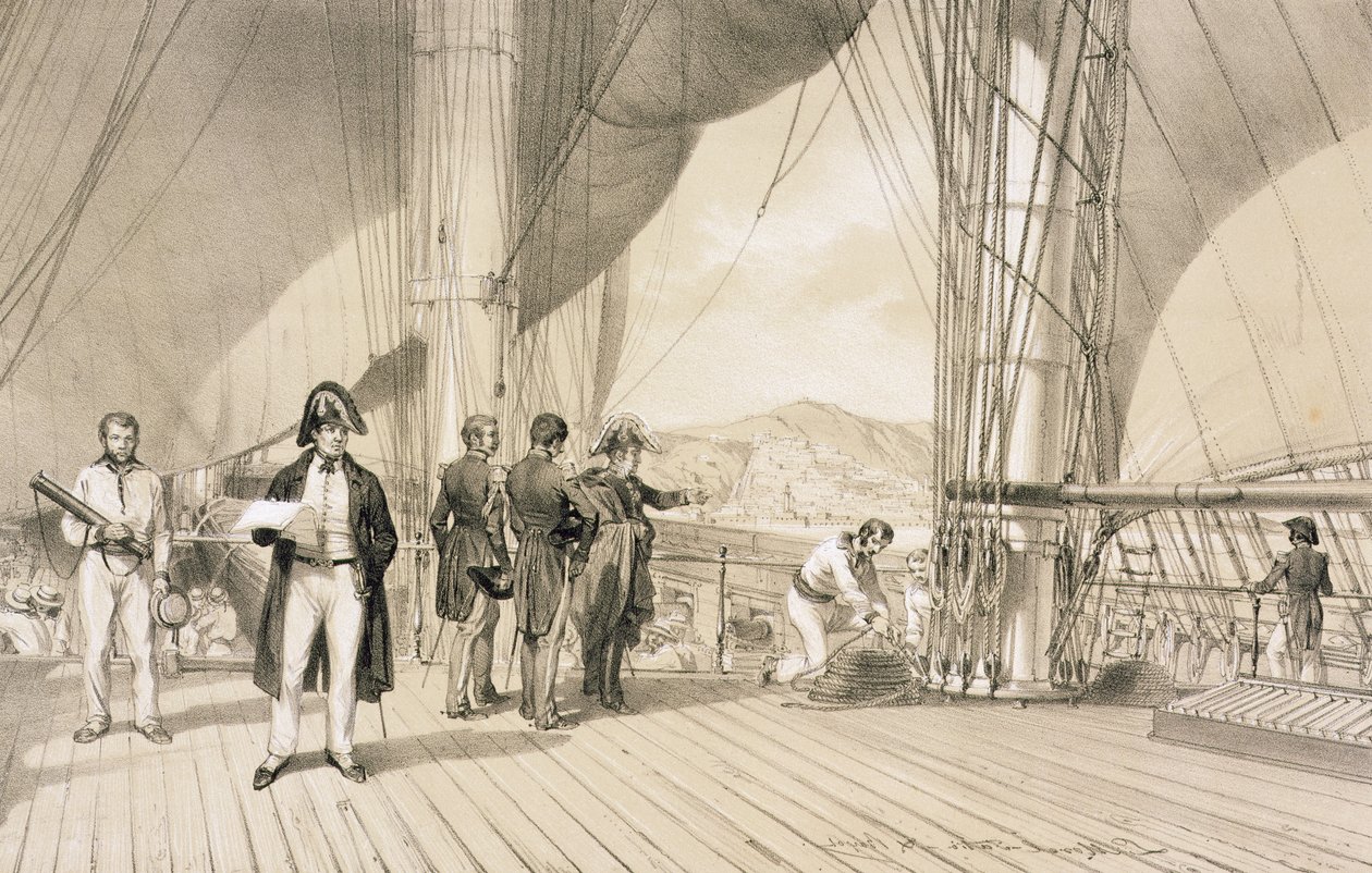Der Comte de Bourmont und Admiral Duperre an Bord der l