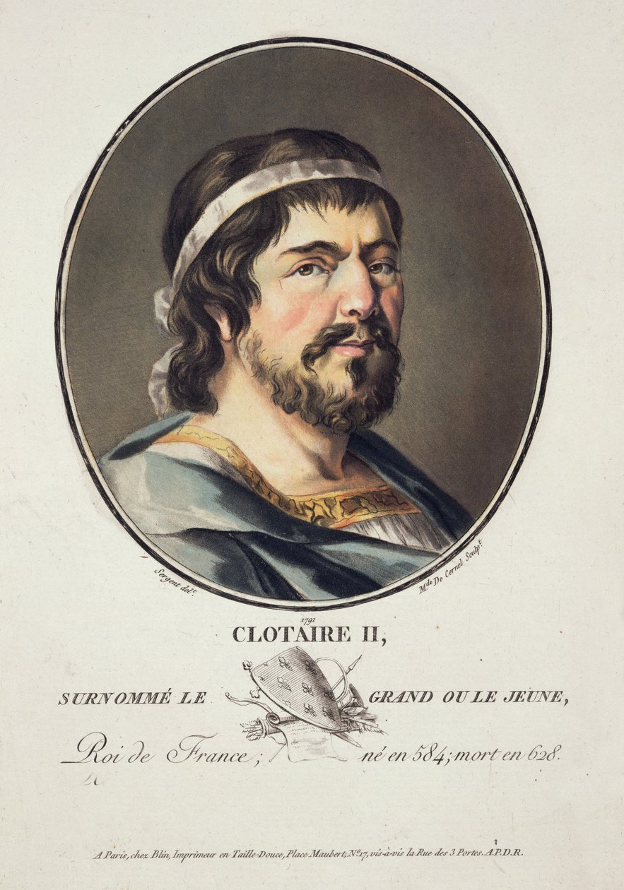 Chlothar II. (584-629), graviert von Madame de Cernel, 1791 von Antoine Louis Francois Sergent Marceau