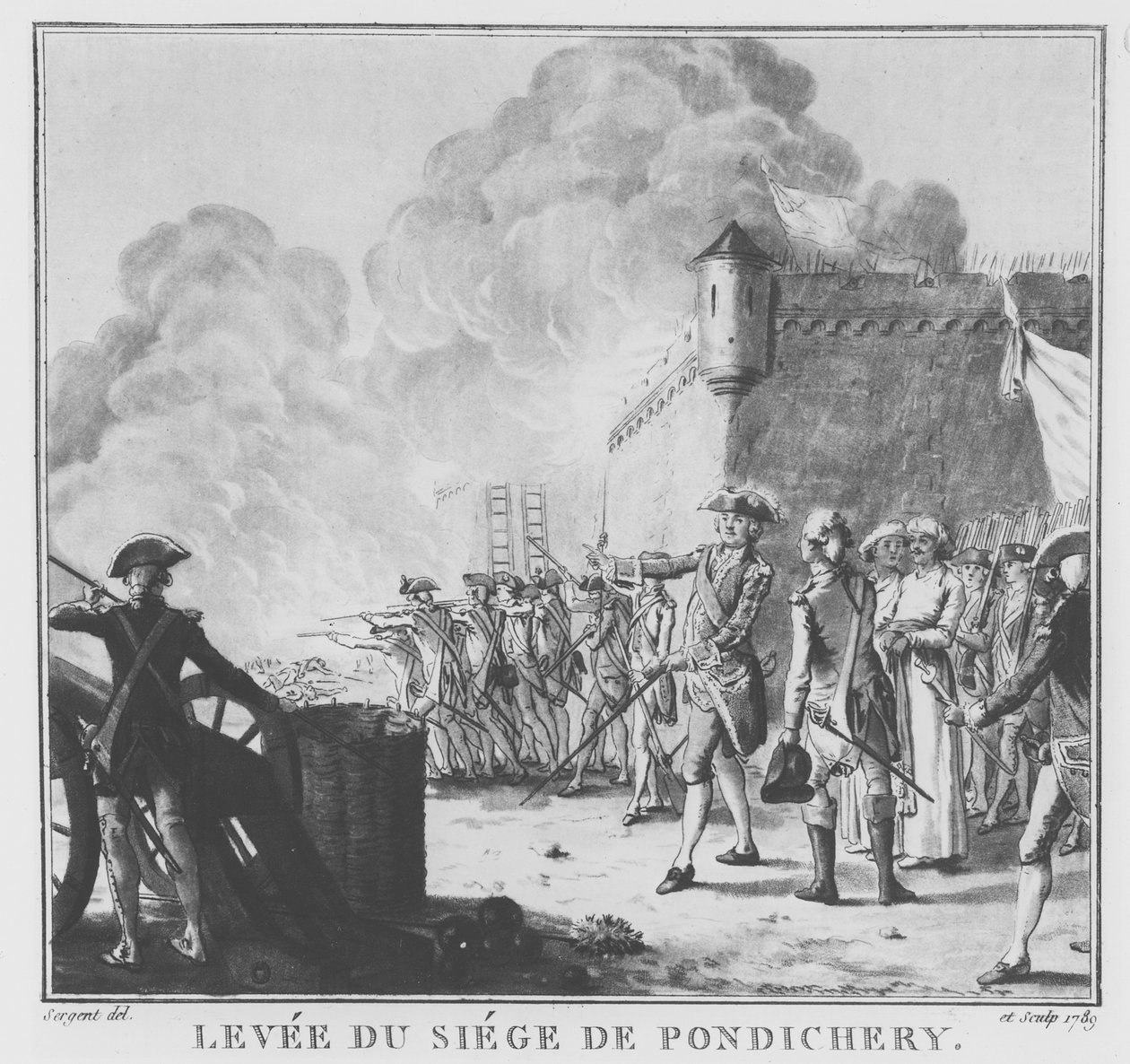 Die Aufhebung der Belagerung von Pondicherry, 1789 von Antoine Louis Francois Sergent Marceau