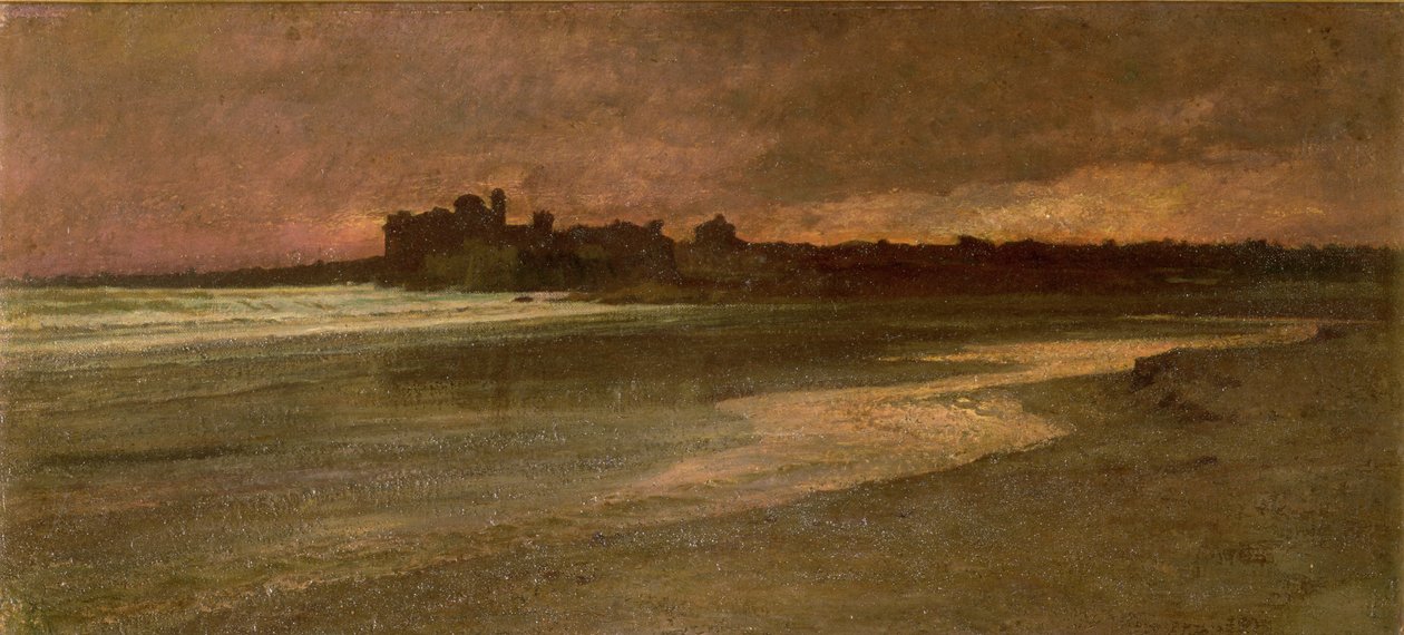 Nettuno, Abend am Strand von Antoine Auguste Ernest Herbert or Hebert
