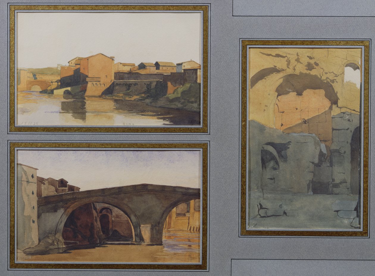 Der Tiber, Cloaca Maxima und Ponte Rotto von Antoine Auguste Ernest Herbert or Hebert