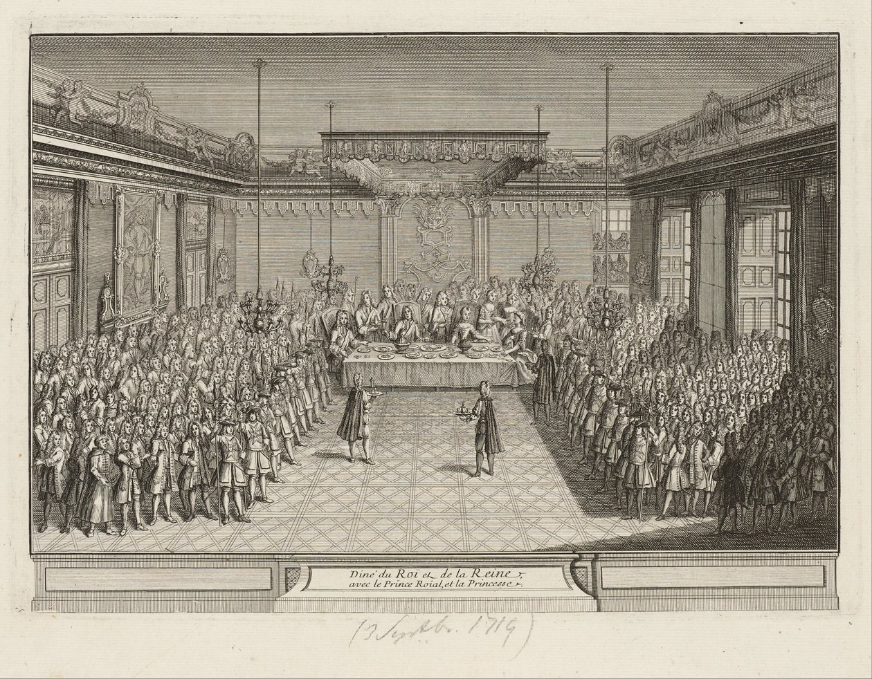 Festbankett in der Corner Parade Hall im Dresdner Schloss am 3. September 1719 von Antoine Aveline