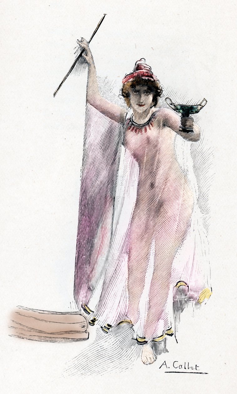 Odyssee von Homer: „Circe die Zauberin“ Illustration von Antoine Calbet (1860-1944) für „Die Odyssee“ des griechischen Dichters Homer 1897 Privatsammlung von Antoine Calbet