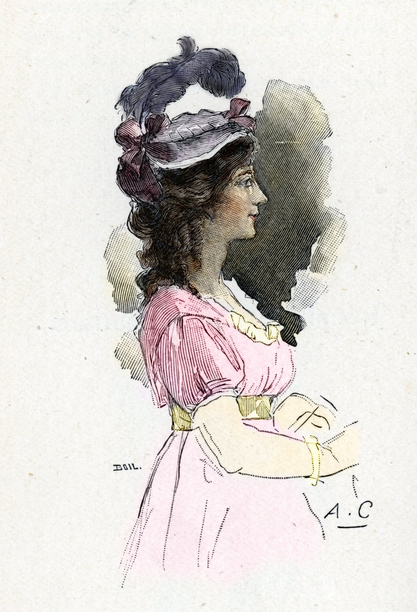 Porträt von Josephine de Beauharnais, Zeichnung von Antoine Calbet aus „Napoleon und Frauen“ von Masson von Antoine Calbet