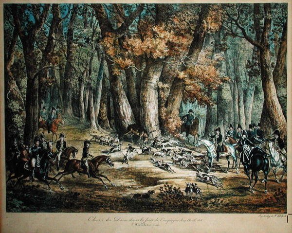 Hirschjagd im Wald von Compiègne, 27. April 1818 von Antoine Charles Horace Vernet