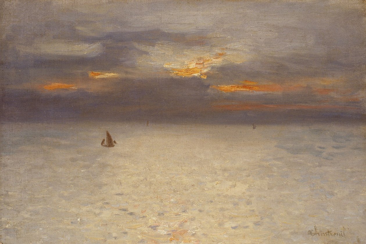 Offenes Meer, Abendstimmung; Boulogne, ca. 1869-72 von Antoine Chintreuil