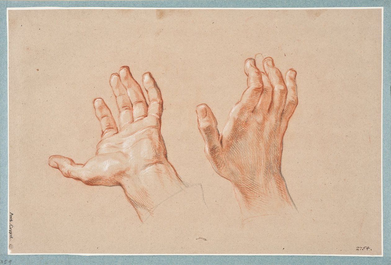 Studie von zwei Händen von Antoine Coypel