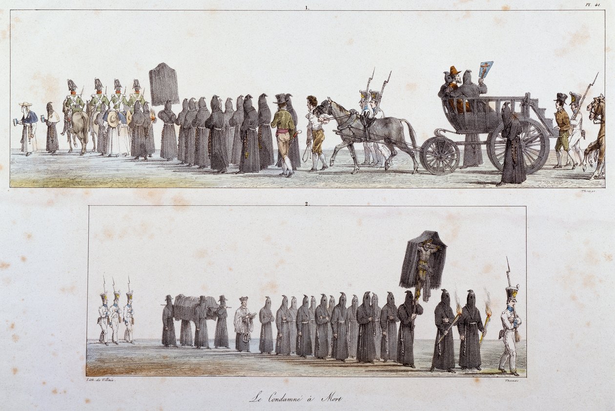 Zum Tode verurteilt von Antoine Jean-Baptiste Thomas, Aquarell von Antoine Jean Baptiste Thomas