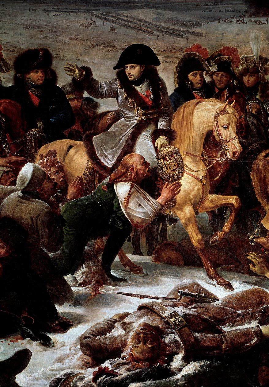 Feldzug in Preußen und Polen (1806-1807): Napoleon I. auf dem Schlachtfeld von Eylau am 9. Februar 1807 (Detail). Gemälde von Antoine Jean Gros von Antoine Jean Gros