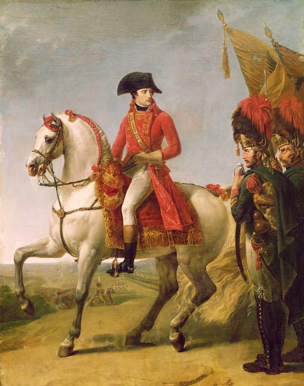 Napoleon Bonaparte (1769-1821) Erster Konsul, inspiziert seine Truppen nach der Schlacht von Marengo, 1802-03 von Antoine Jean Gros
