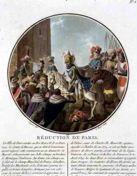 Die Eroberung von Paris im Jahr 1594, graviert von Louis Roger von Antoine Louis Francois (after) Sergent Marceau