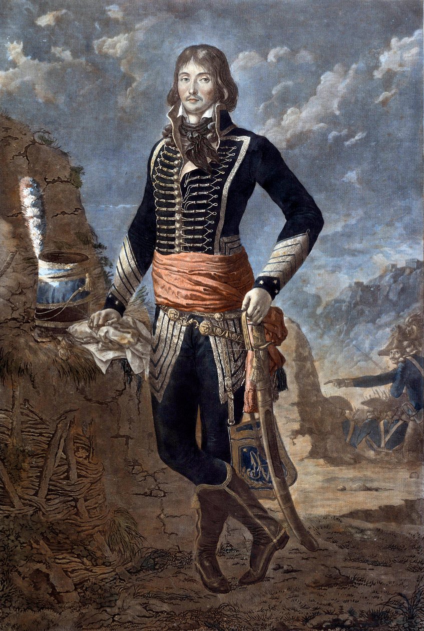 Porträt von General Marceau (1769-1796) (François Séverin Marceau Desgraviers), basierend auf einem Gemälde von Antoine Louis François Sergent (1751-1847), bekannt als Sergent Marceau. Gravur des 18. Jahrhunderts. Paris, Musée de l
