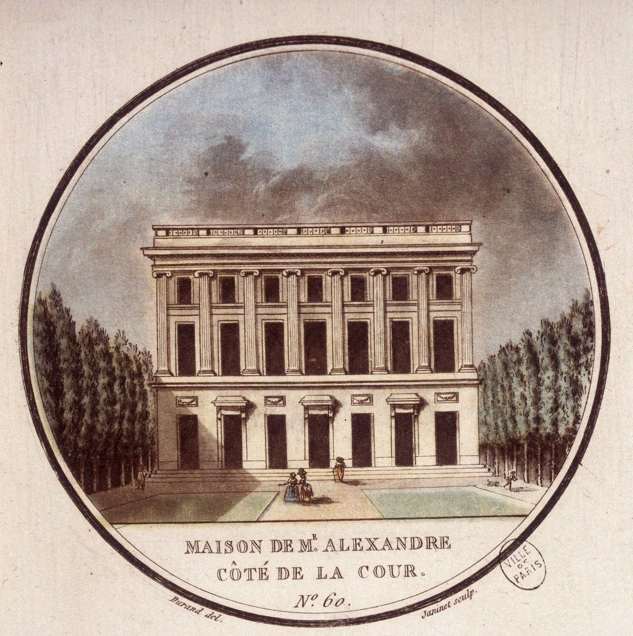 Maison de Monsieur Alexandre, Seitenhof, Paris. In malerischen Ansichten der Hauptgebäude von Paris von Sergeant von Antoine Louis Francois Sergent Marceau