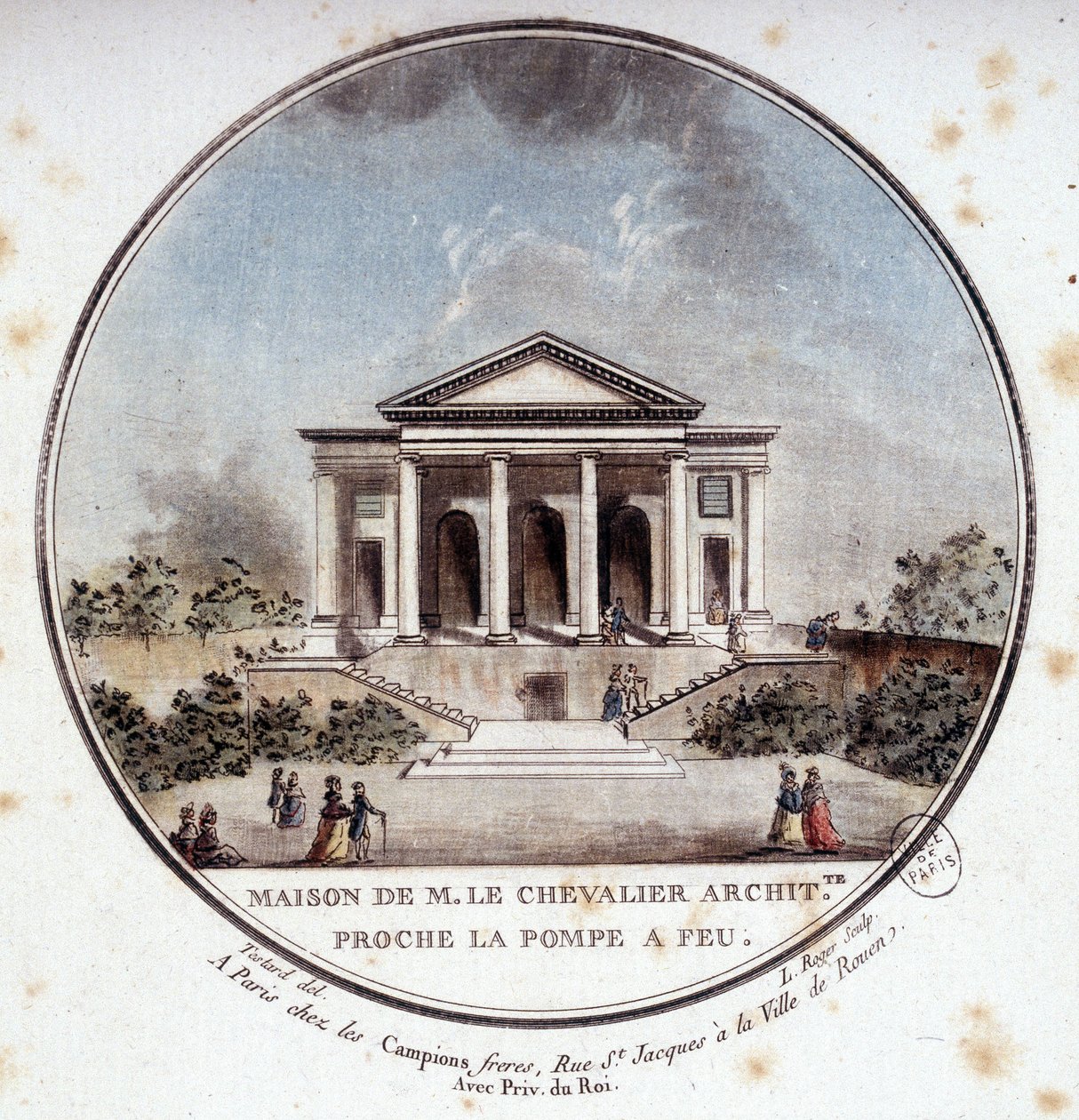 Haus von Monsieur le Chevalier, Architekt, Paris. In malerischen Ansichten der Hauptgebäude von Paris von Sergeant von Antoine Louis Francois Sergent Marceau