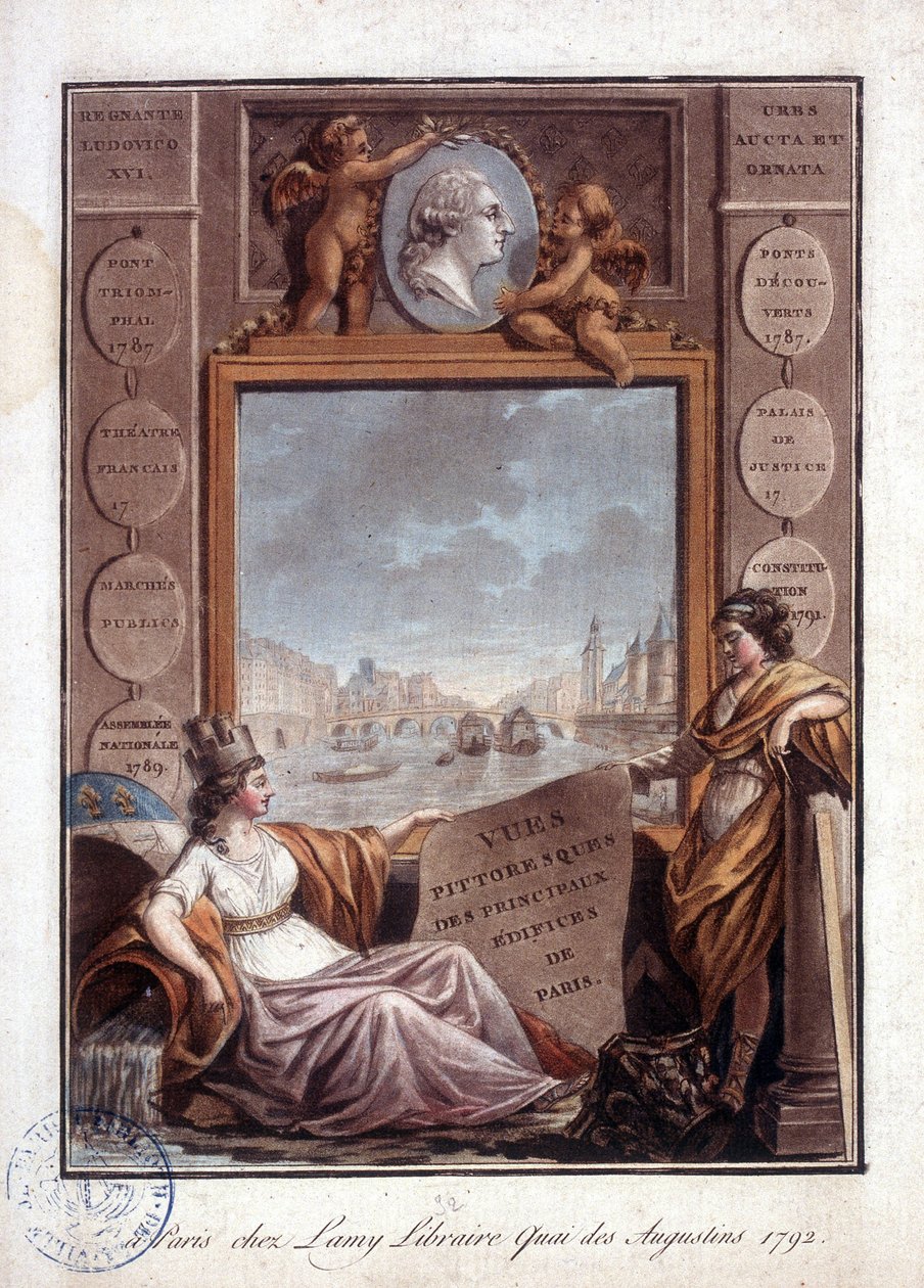 Paris gesehen von Lamy, Buchhandlung Quai des Augustins von Antoine Louis Francois Sergent Marceau
