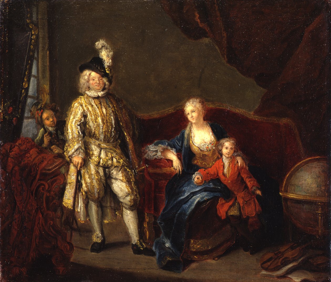 Der Hauptmann der Schweizergarde von Erlach mit seiner Familie von Antoine Pesne