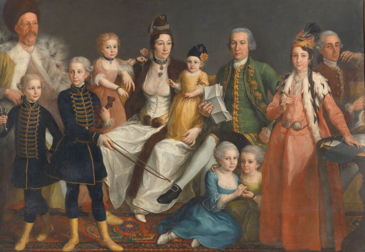 David George van Lennep (1712-97), Seniorhändler der niederländischen Fabrik in Smyrna, und seine Frau und Kinder von Antoine de Favray (attributed to)