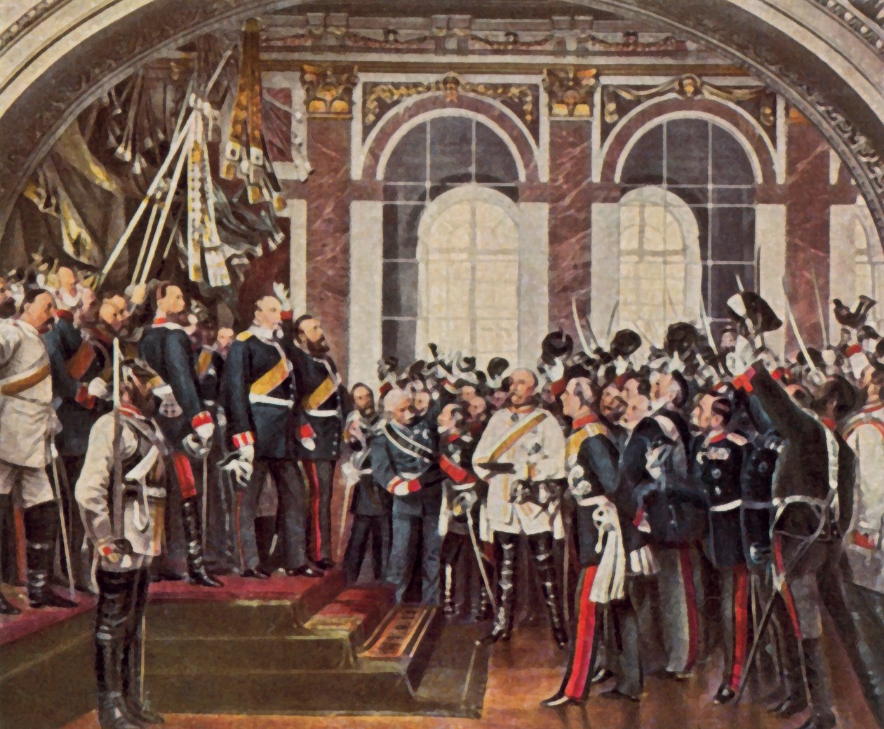 Proklamation des Kaisers in Versailles von Anton Alexander von (after) Werner