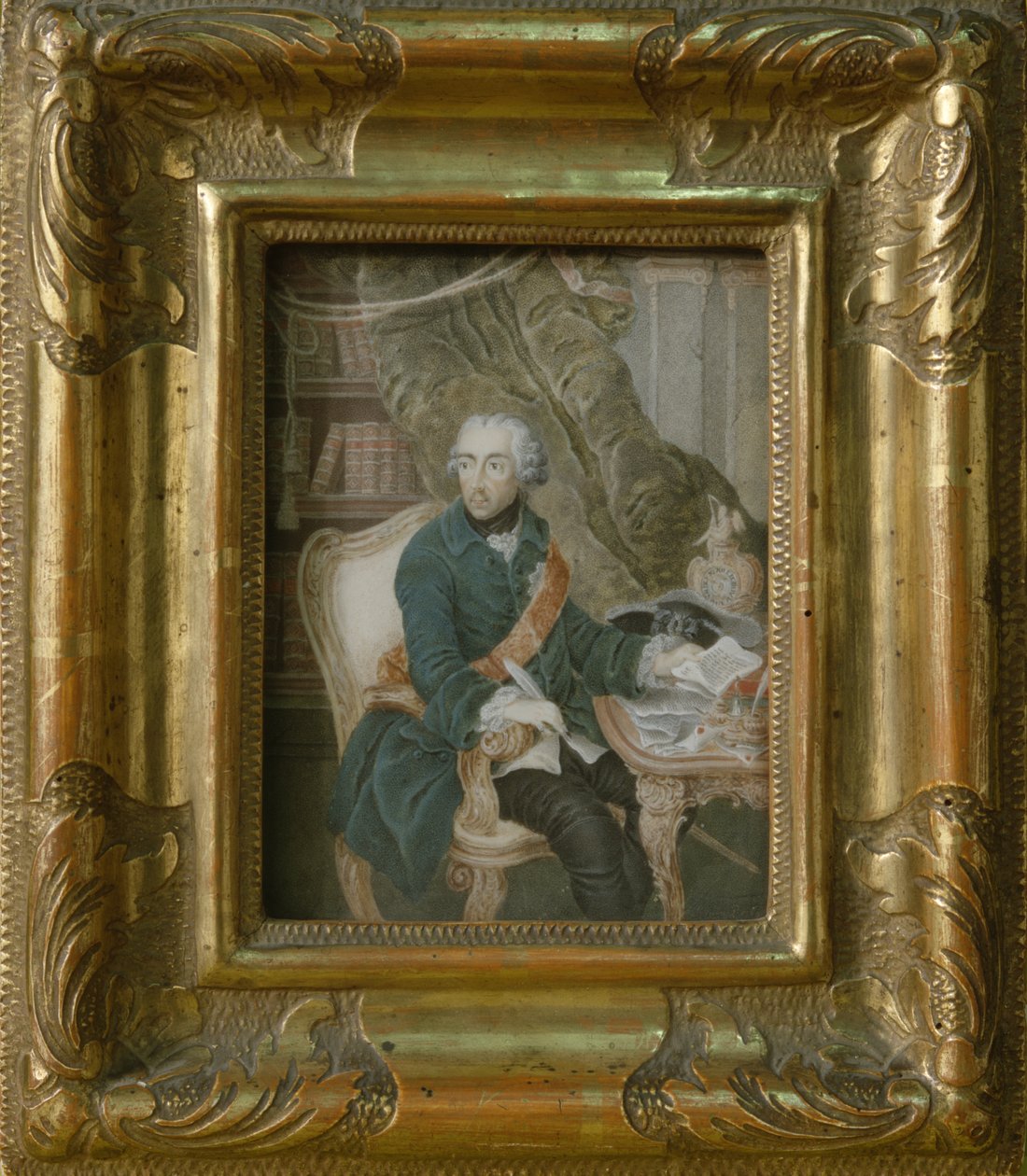 König Friedrich II. von Preußen in seiner Hohenzollern-Jacke, 1769 von Anton Friedrich Konig