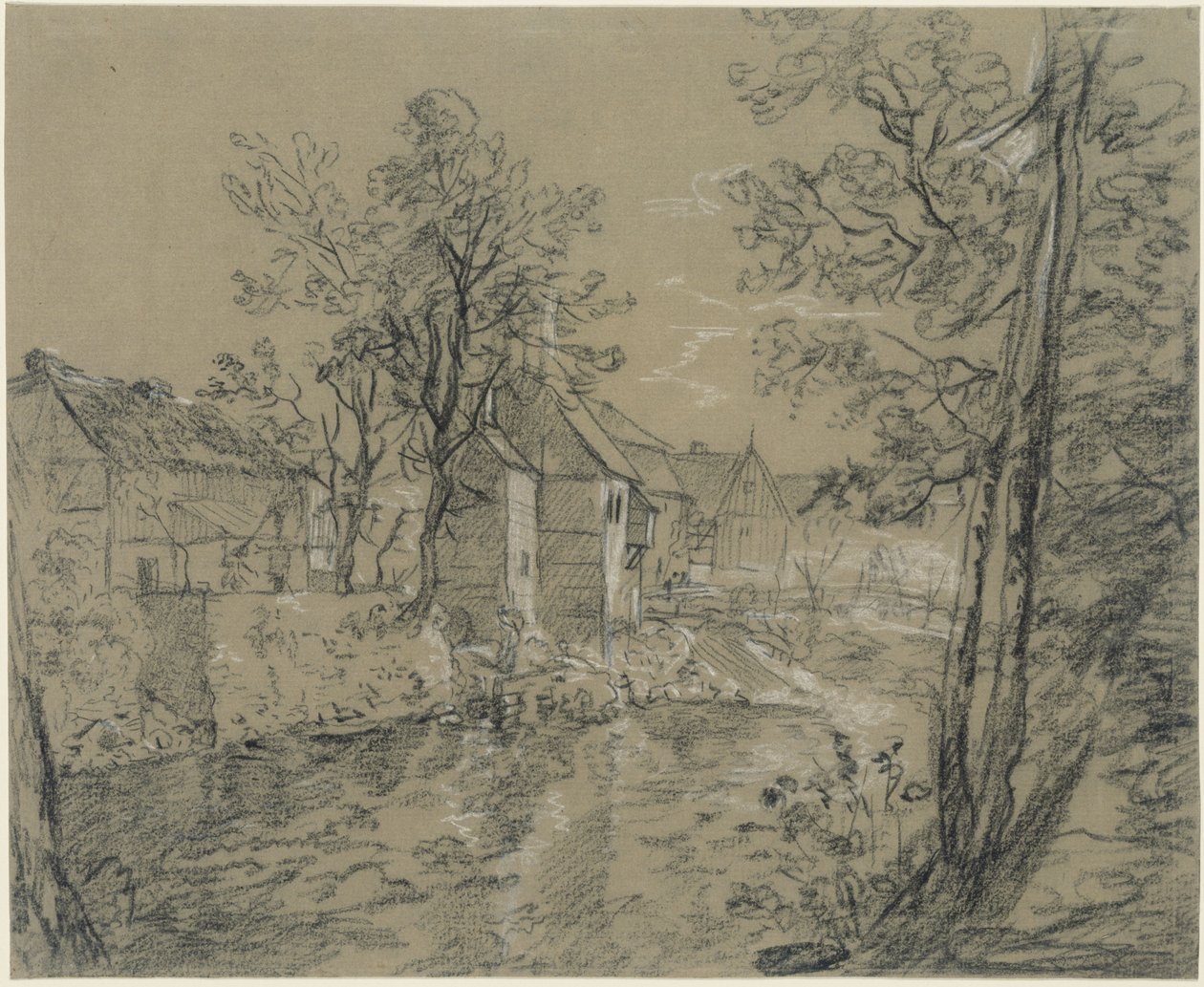 Häuser am Fluss von Anton Graff