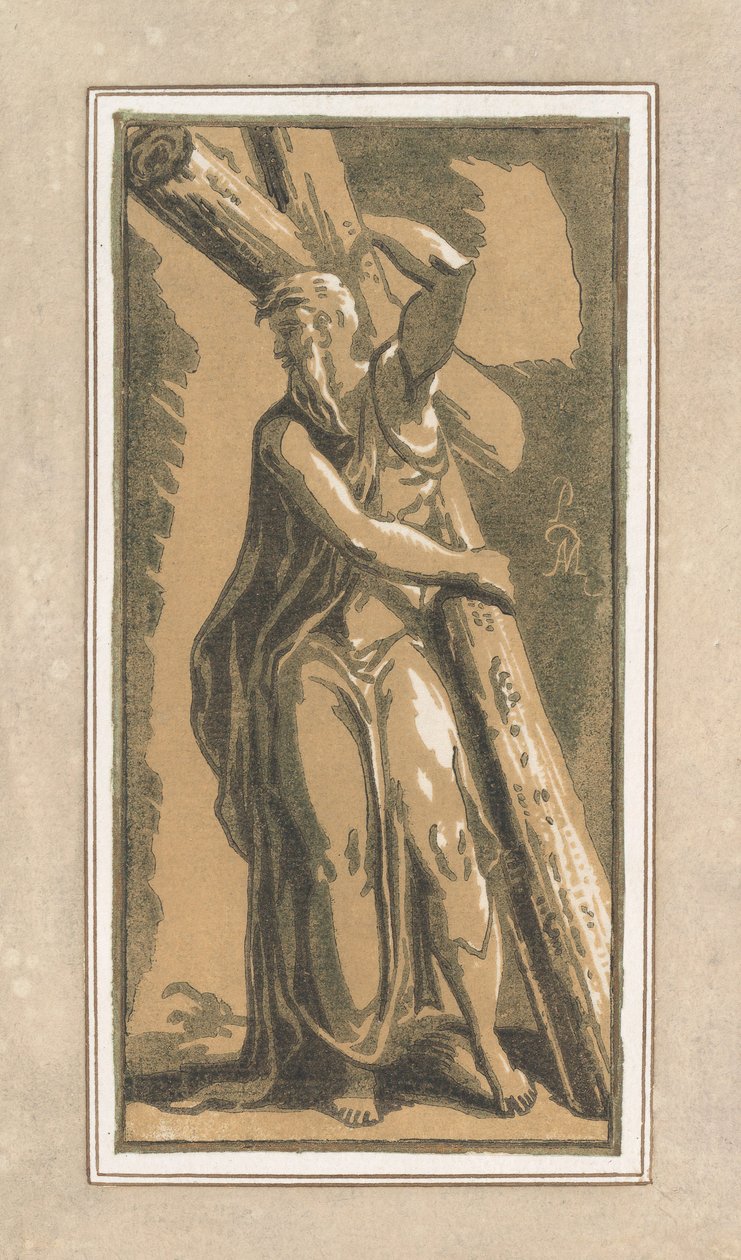 St. Andreas, nach vorne blickend, Kopf nach links gedreht, vor 1749 von Anton Maria Zanetti
