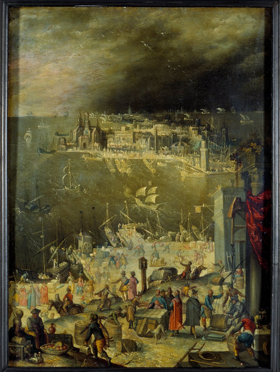 Ansicht eines Hafens von Anton Mozart