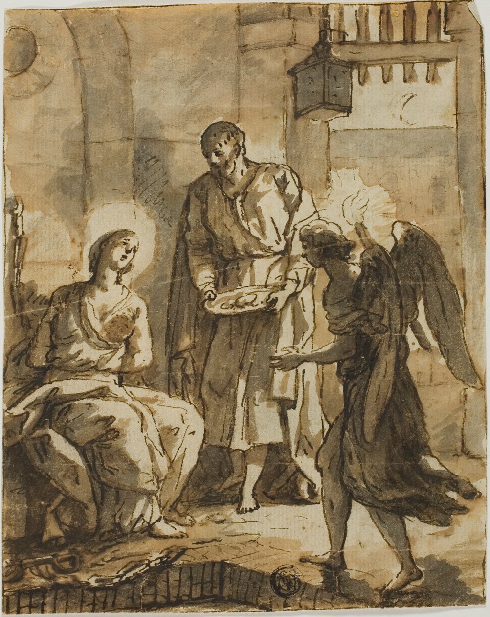 Der heilige Petrus besucht die heilige Agatha im Gefängnis und heilt ihre Wunden von Anton Raphael Mengs