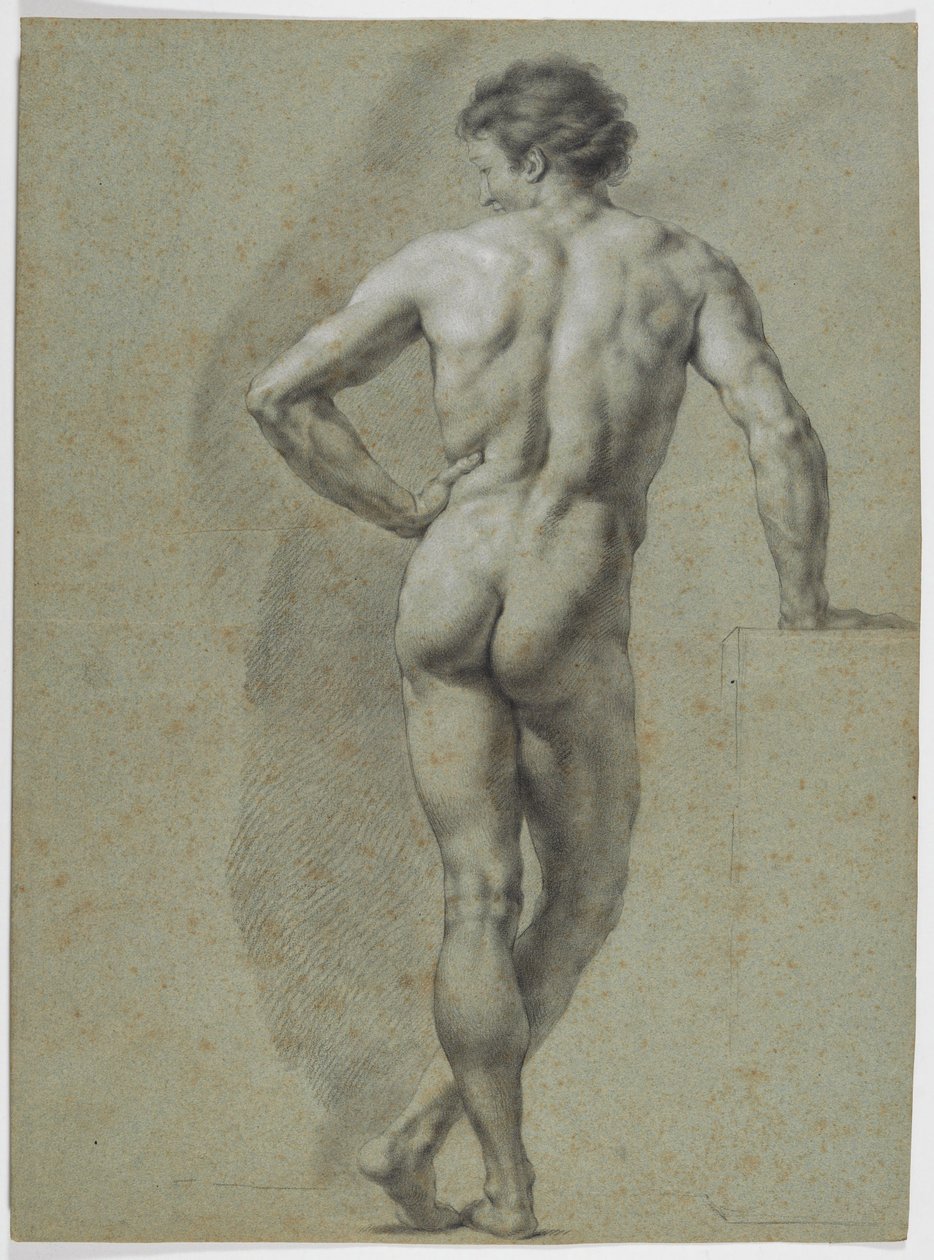 Stehender Rückenakt, den linken Arm gestützt von Anton Raphael Mengs
