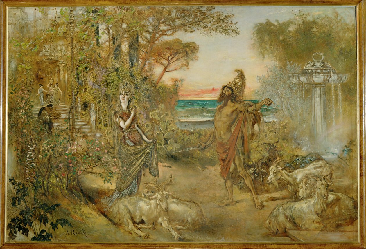Circe und Odysseus von Anton Romako