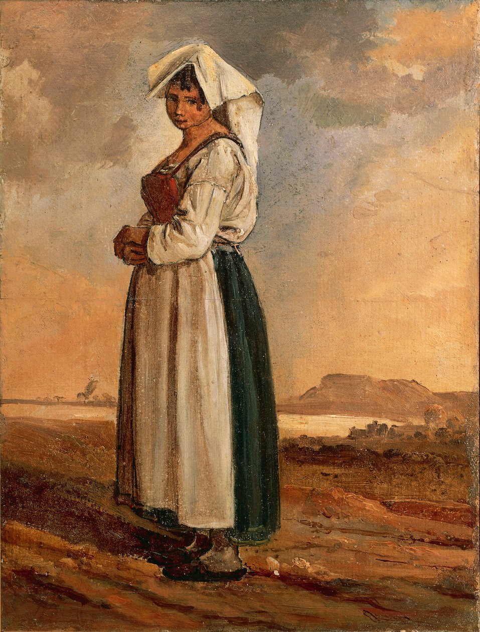 Bäuerin mit Tracht aus der Region Südlazio von Anton Sminck Pitloo