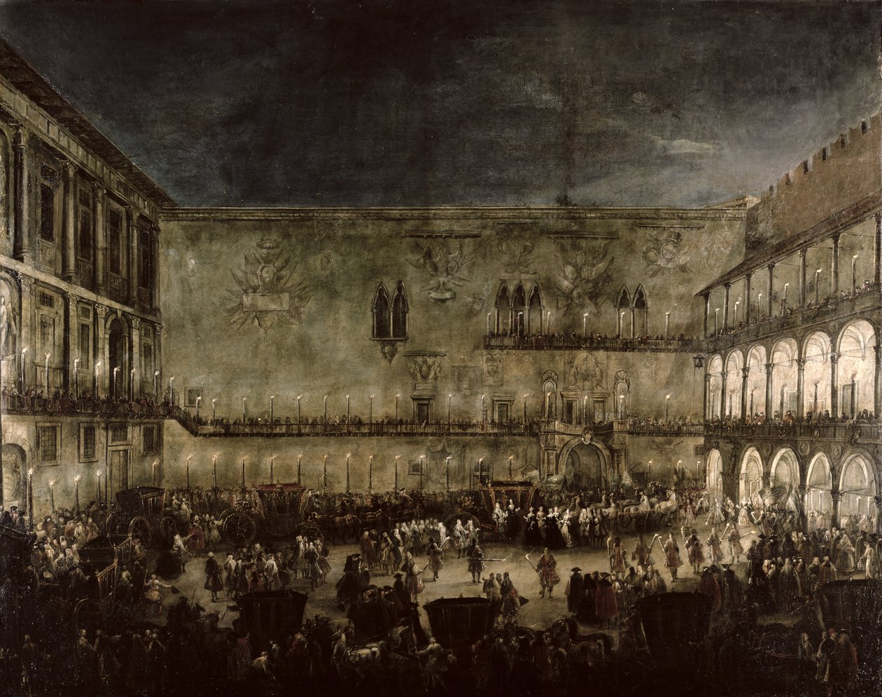 Die Ankunft von Prinzessin Amelia von Sachsen im Wagen am Dogenpalast von Antonio Stom