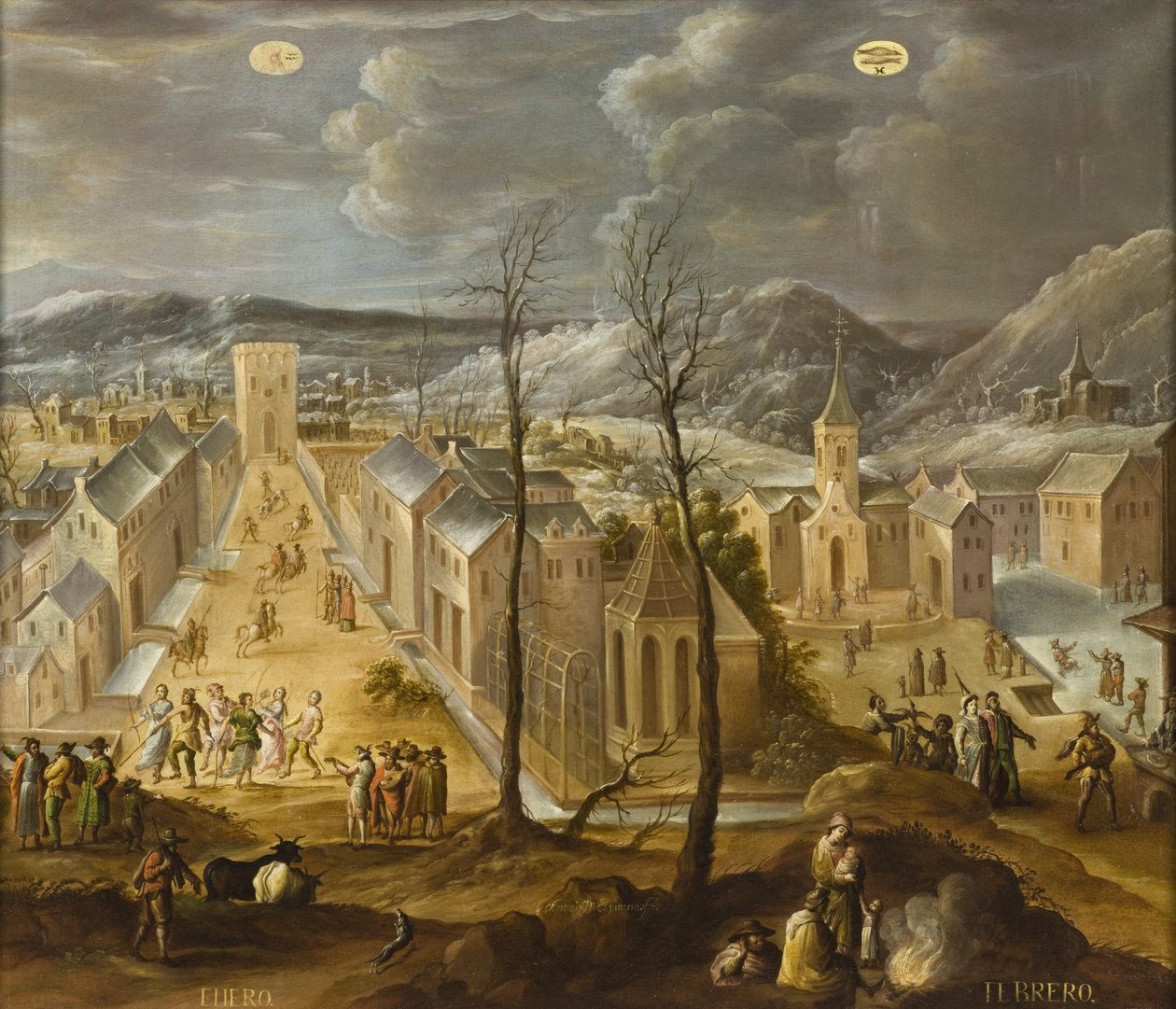 Januar und Februar aus Los doce meses del año (Die zwölf Monate des Jahres), 1650-99 von Antonio de Espinosa
