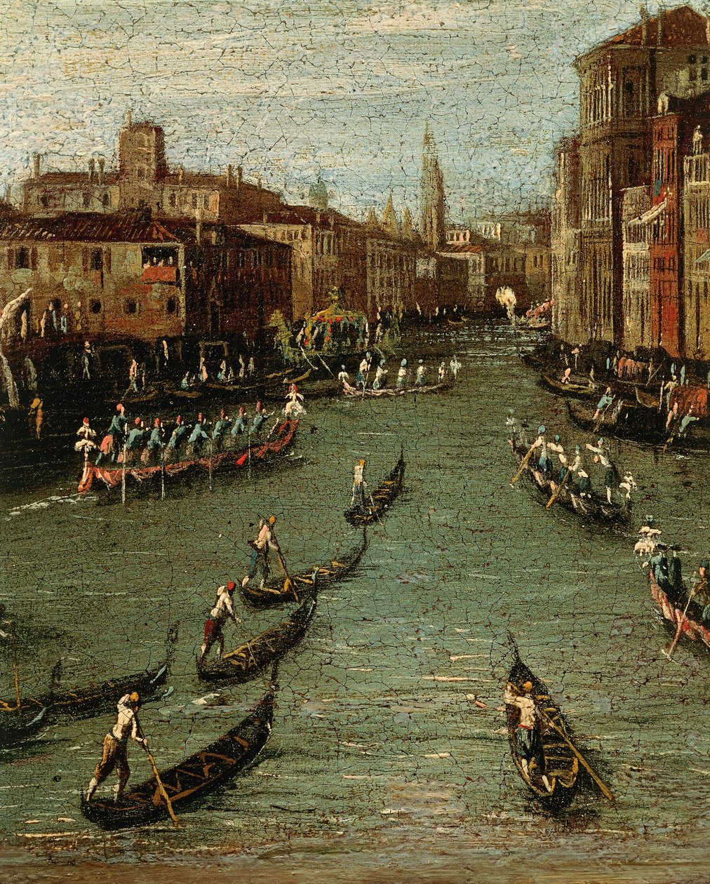 Die historische Regatta: Gondeln auf dem Canal Grande von Antonio (studio of) Canaletto