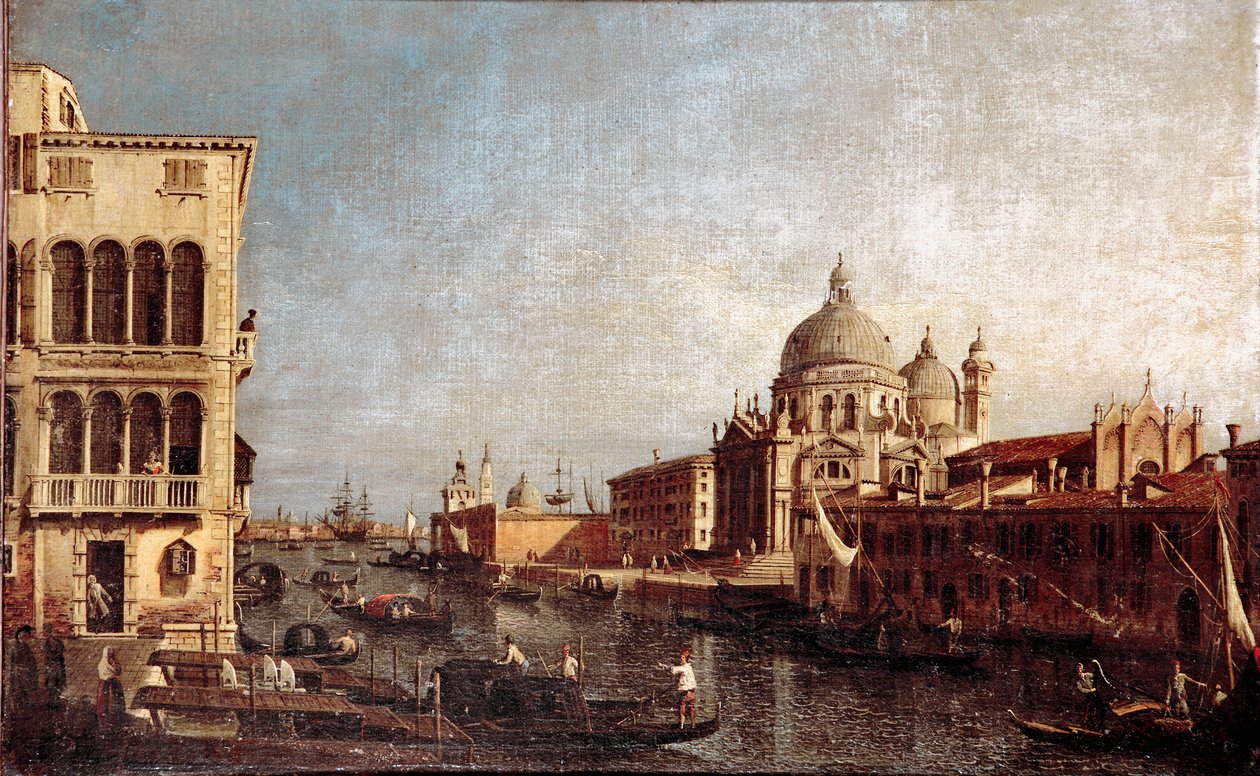 Ansicht der Kirche Salute in Venedig. Gemälde aus der Werkstatt von Giovanni Antonio Canal, genannt il Canaletto, 1740-1750 von Antonio (studio of) Canaletto