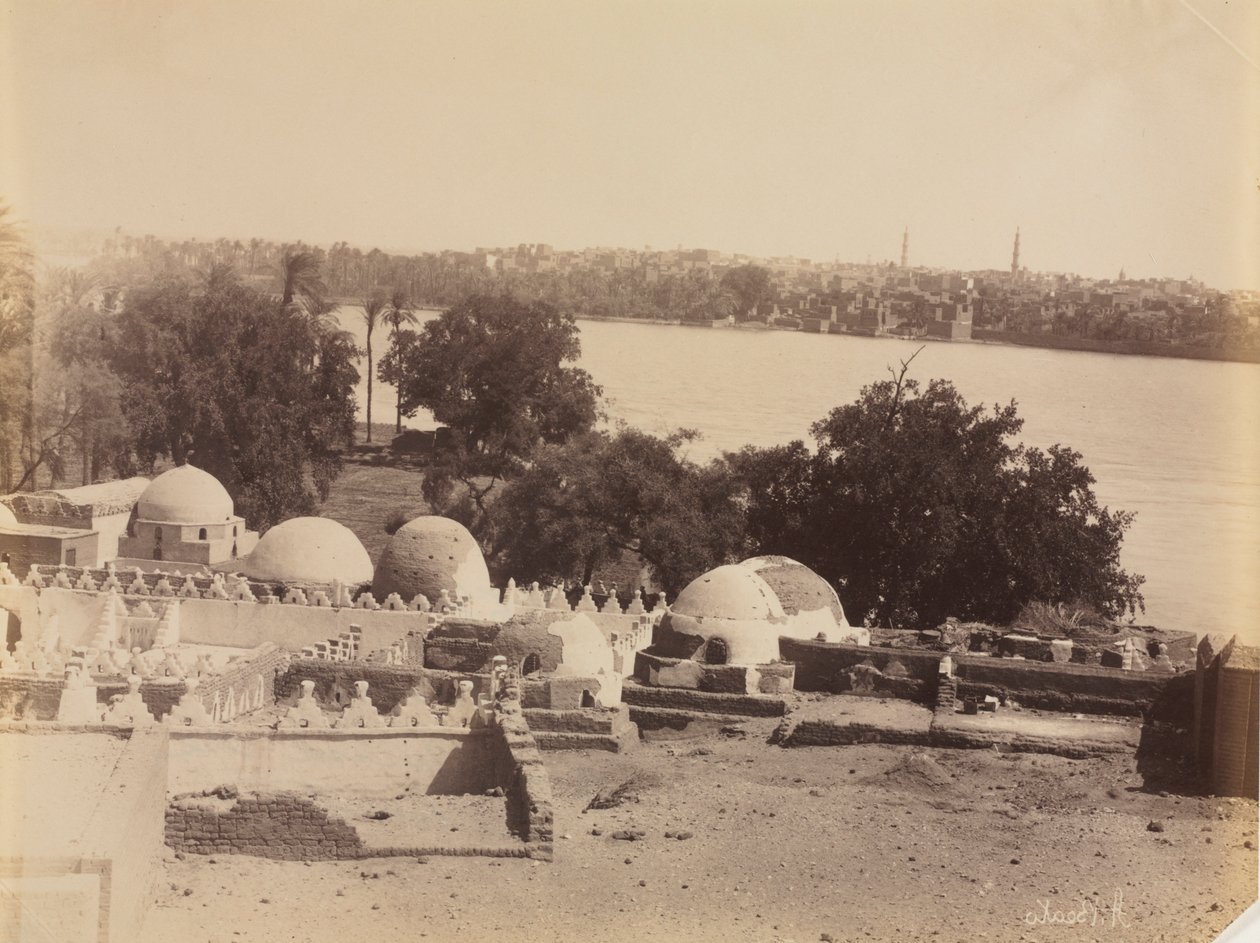 Assiut, Blick vom Berg, ca. 1870er - 1880 von Antonio Beato