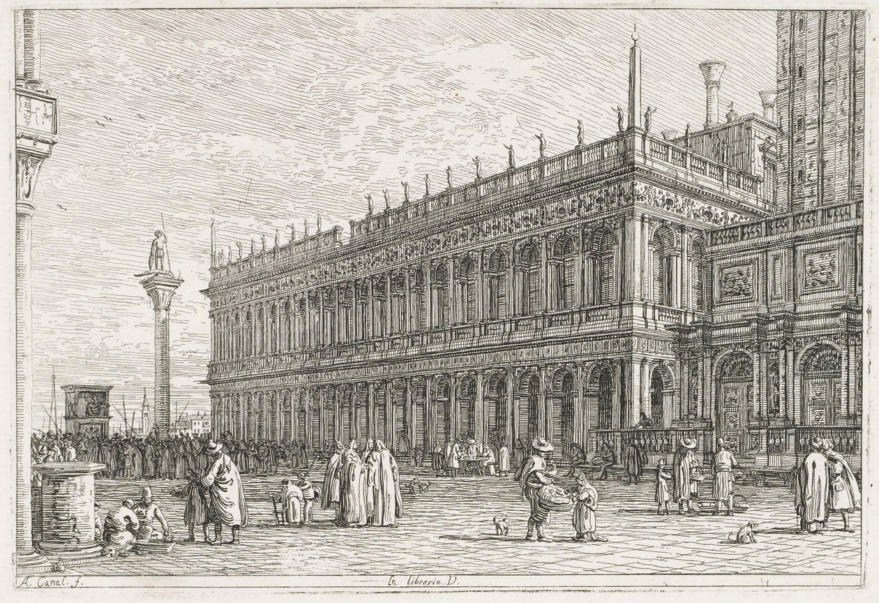 Ansichten: Die Bibliothek, Venedig, 1735-1746 von Giovanni Antonio Canal