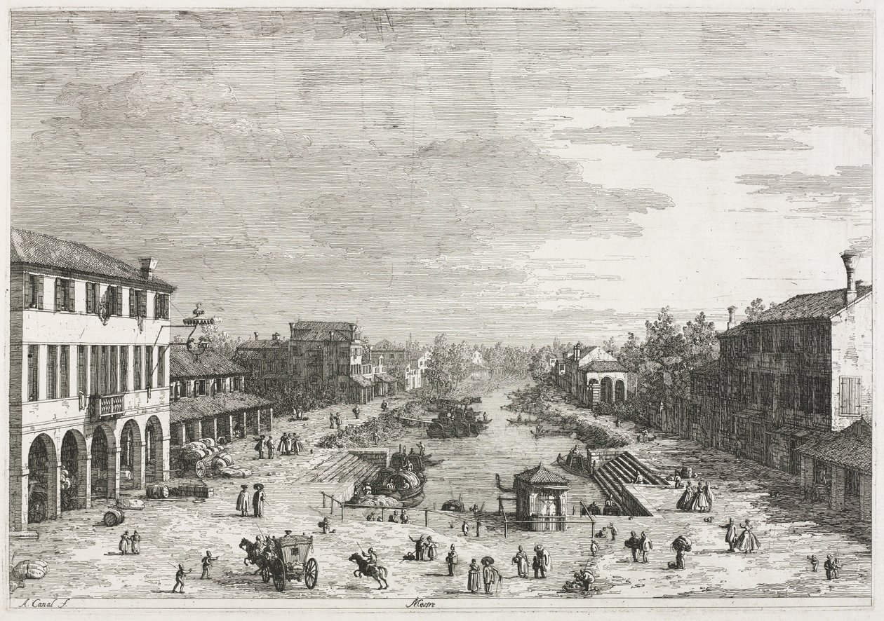Ansichten: Ansichten von Mestre, einer Stadt in der Provinz Venedig von Antonio Canaletto