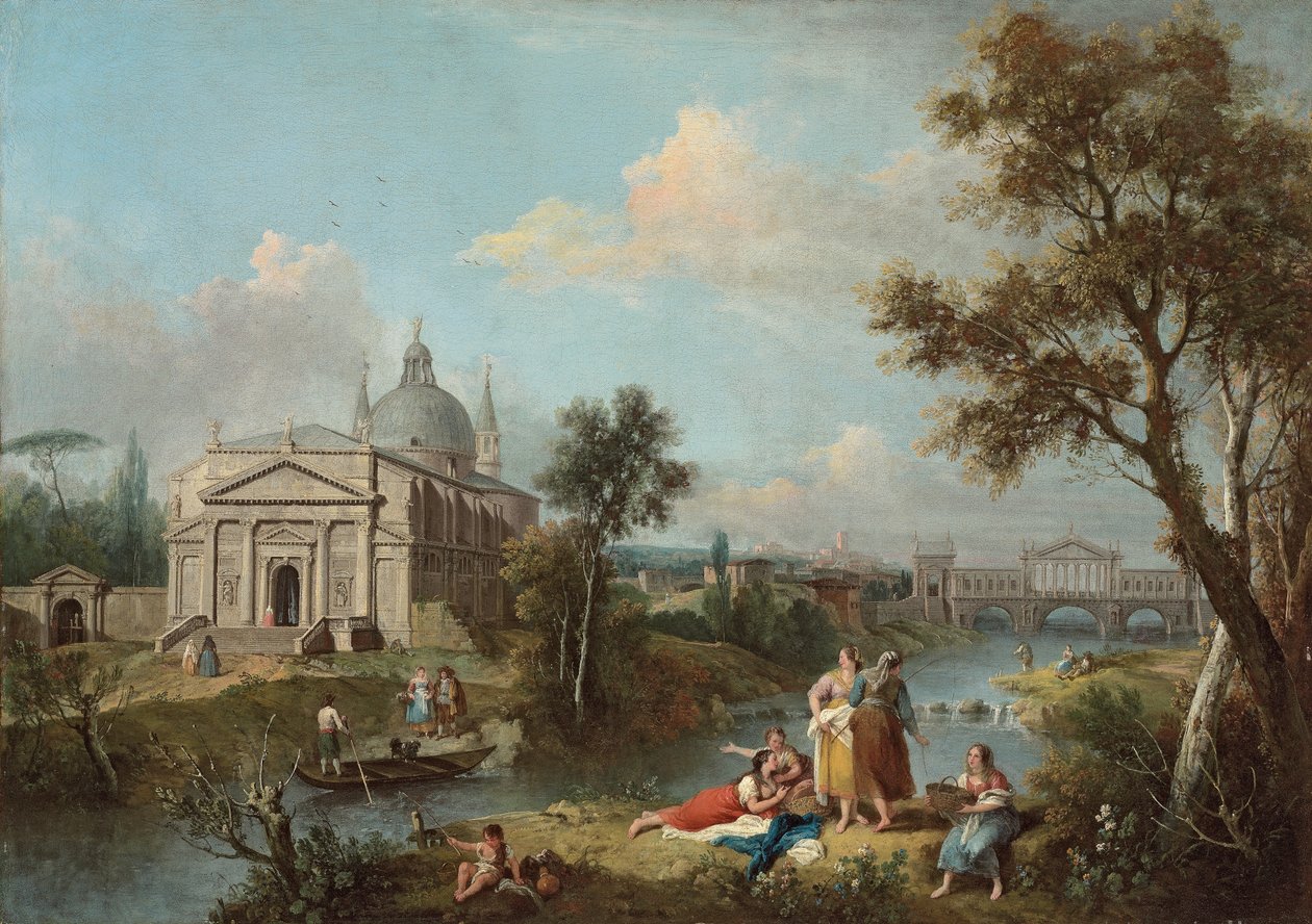 Italienische Flusslandschaft von Antonio & F. Zuccarelli (1702 88) Visentini