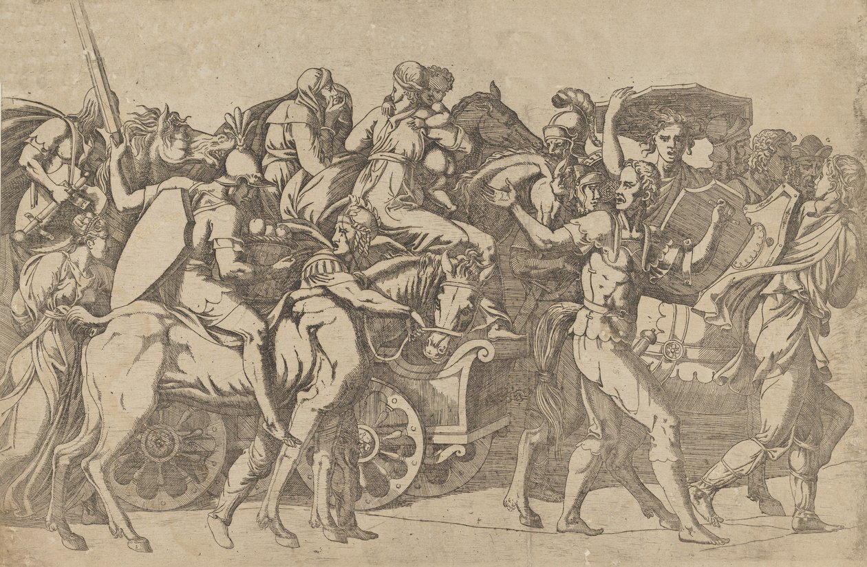 Eine römische Armee auf dem Marsch - Truppenkonvoi von Antonio Fantuzzi