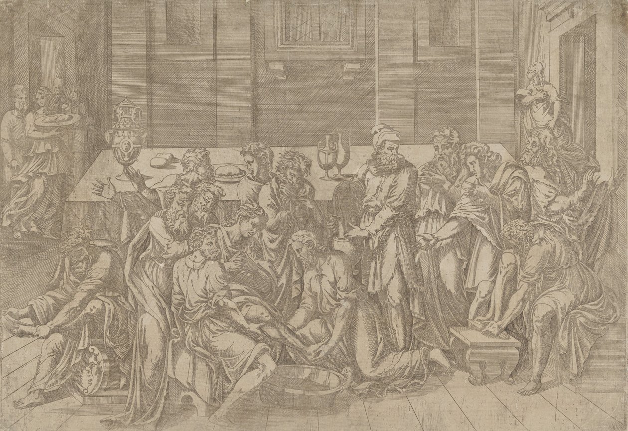 Jesus wäscht die Füße der Jünger, 1540-45 von Antonio Fantuzzi