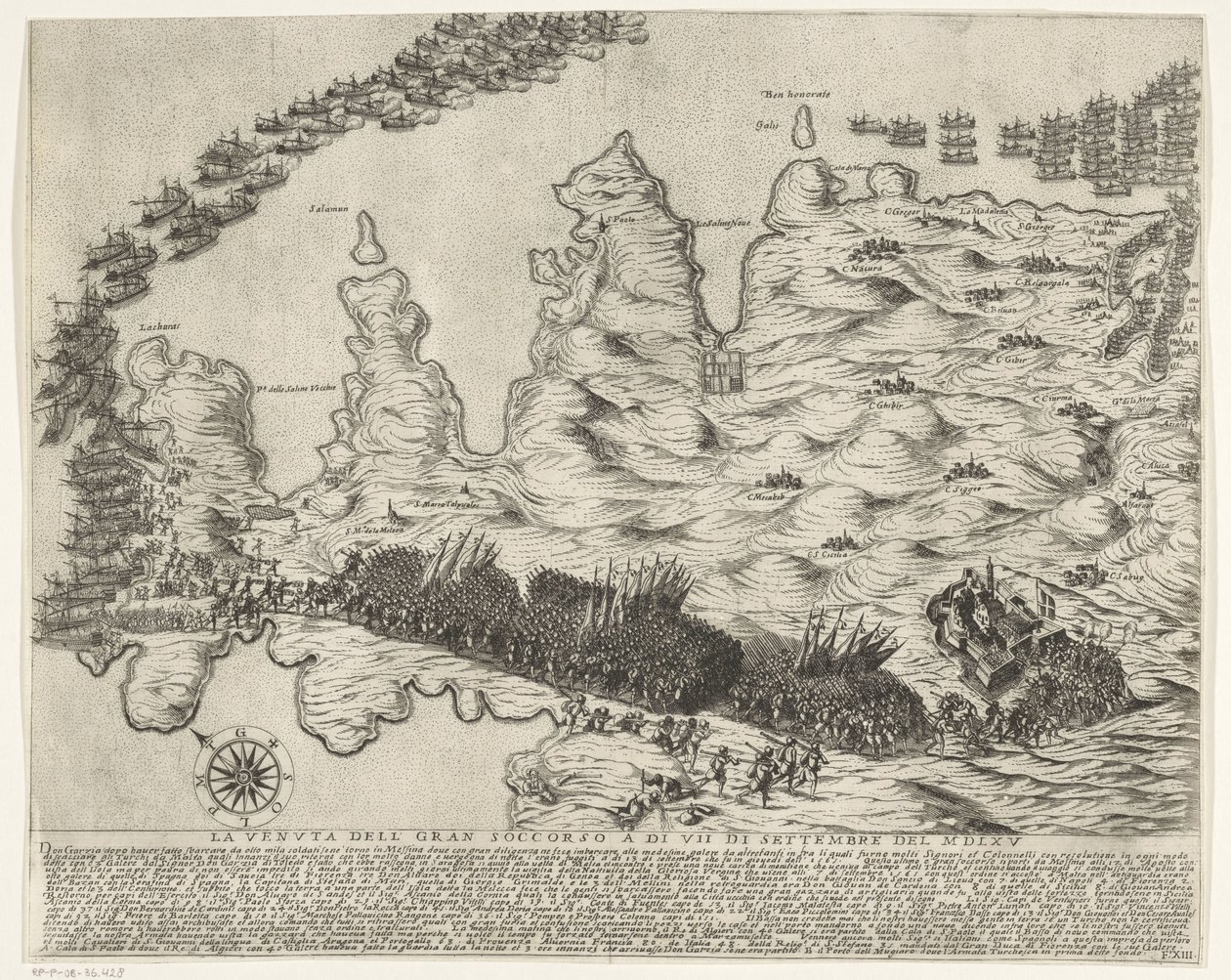Ankunft der Hilfstruppen auf Malta von Antonio Francesco Lucini