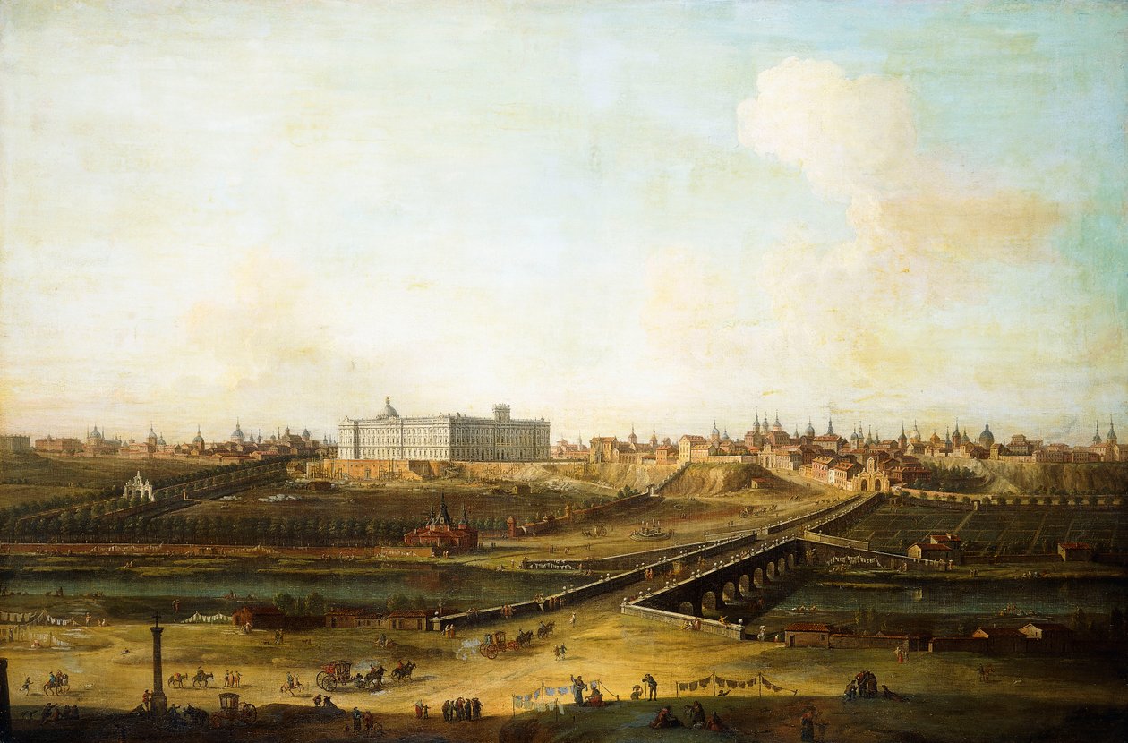Madrid und der Palacio Real vom Westufer des Manzanares, 1752-53 von Antonio Joli