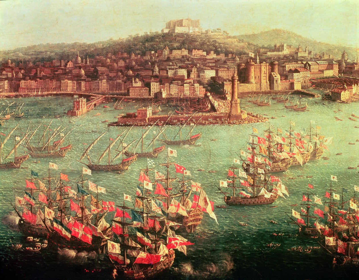 Die Flotte von König Karl III. von Spanien vor der Stadt Neapel, 6. Oktober 1759 von Antonio Joli