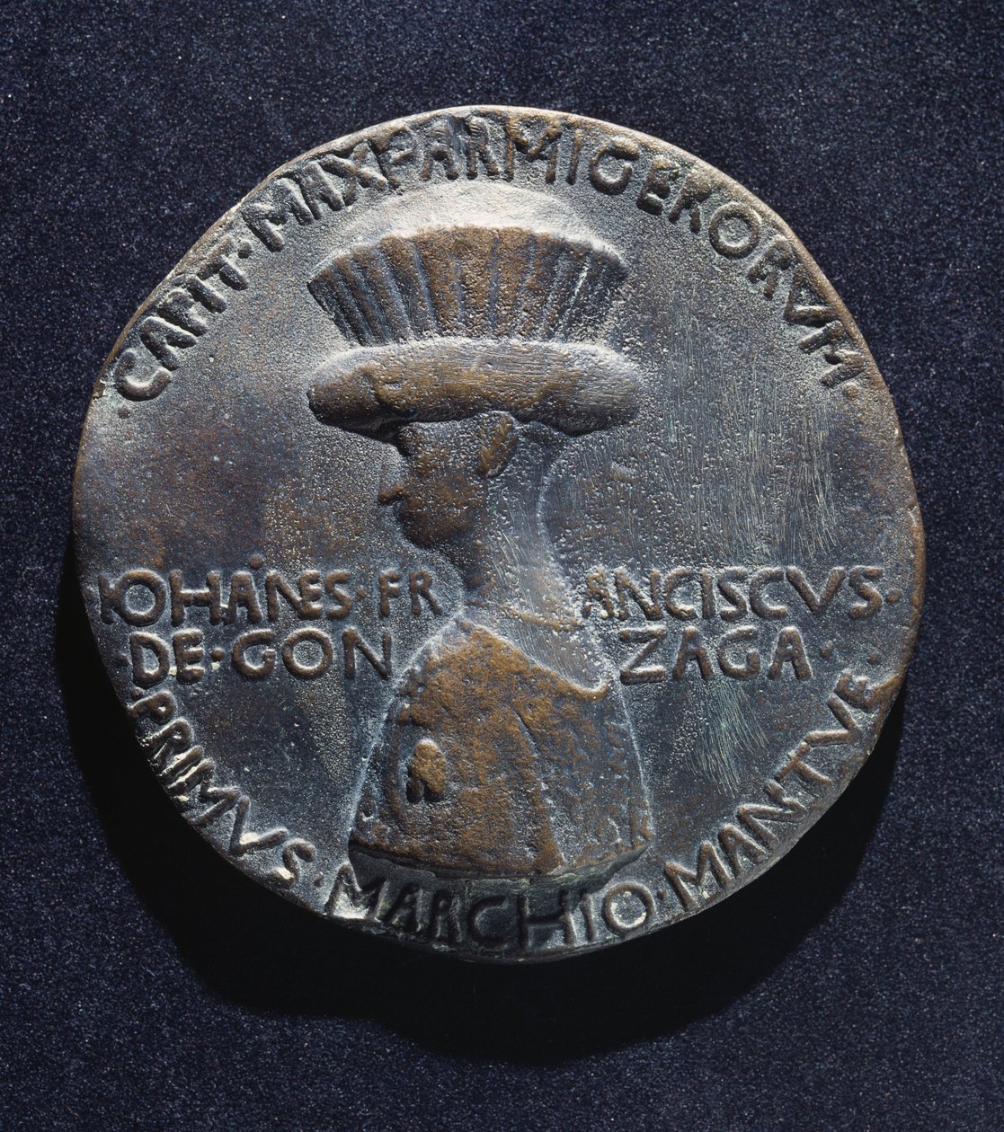 Bronzemedaille von Gianfrancesco Gonzaga (1395-1444), Vorderseite, entworfen von Antonio di Puccio Pisano, bekannt als Pisanello (ca. 1395-1455), Durchmesser 10,20 cm von Antonio Pisanello