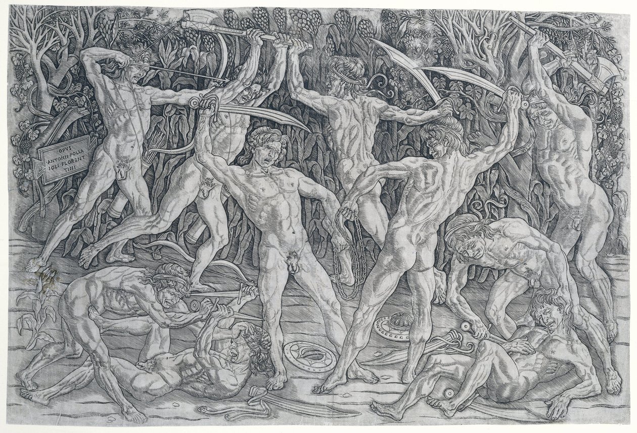 Schlacht der Nackten von Antonio Pollaiuolo