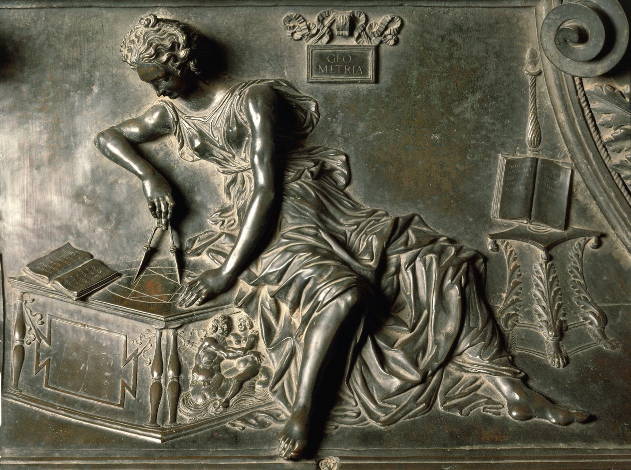Geometrie, Detail vom Grab Sixtus IV. von Antonio Pollaiuolo (1432-1498), Bronze, Petersdom, Vatikanstadt von Antonio Pollaiuolo