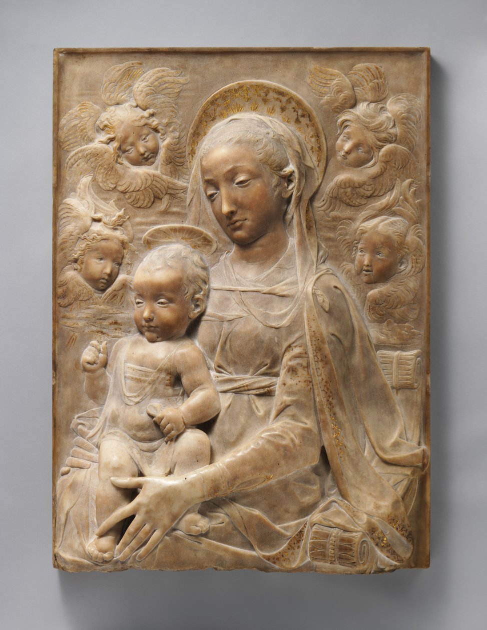Madonna mit Kind und Engeln, um 1455-60 von Antonio Rossellino
