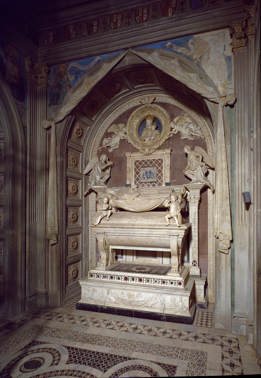Grab des Kardinals von Portugal, Jakob von Portugal. Skulptur von Antonio Rossellino