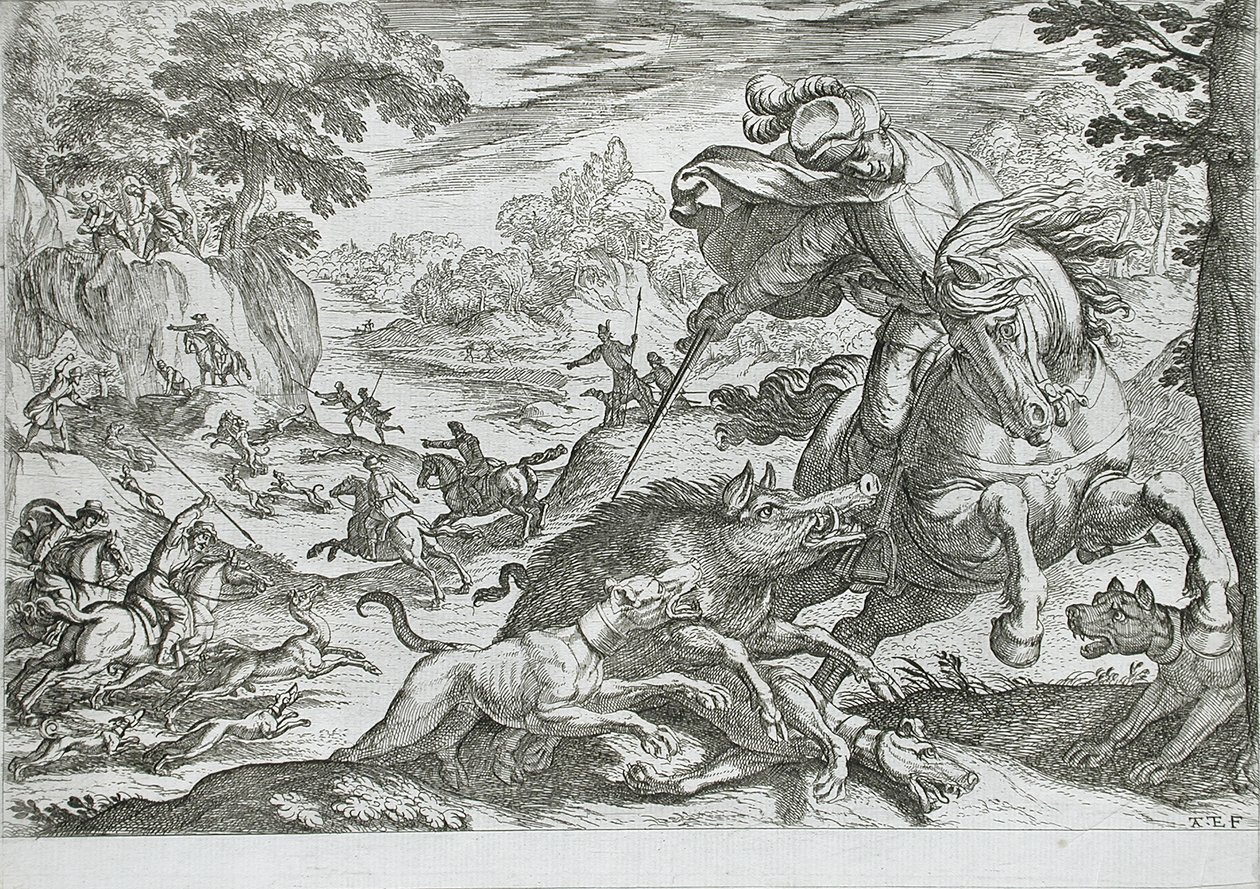 Wildschweinjagd von Antonio Tempesta